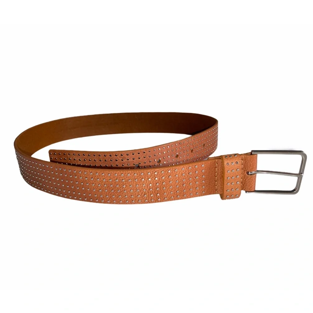 GUESS Italian Full Grain Leather Tan Belt Sz L